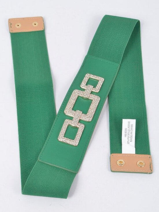 Rhinestone Link Plus Size Elastic Belt main image 6